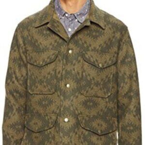 Pendleton Vintage Southwestern Geometric Olive Wool Field Cruiser Jacket Medium